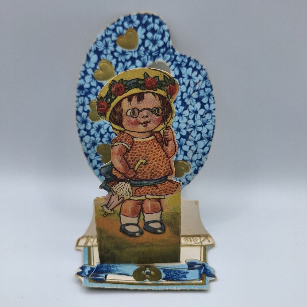 Vintage Valentines Day Card Floral Stand Up Sweet Retro‎ Nostalgia Collectible